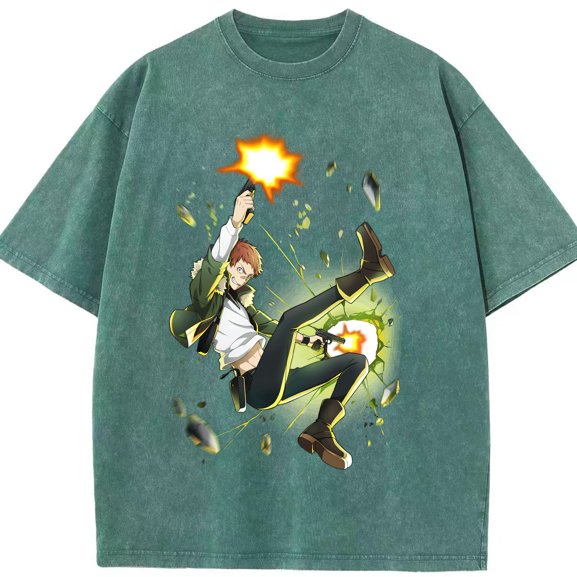 （画像用） 文豪ストレイドッグス Bungo Stray Dogs 綿100% ヴィンテージ風 半袖Tシャツ（フロントプリント）